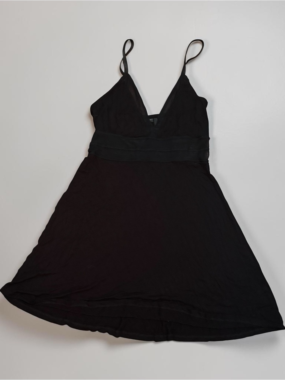 Tahari Black Spaghetti Strap Mini Dress